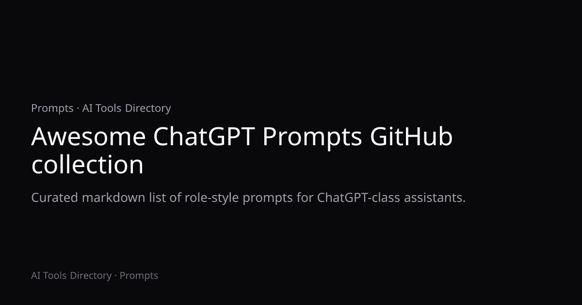Awesome ChatGPT Prompts GitHub collection