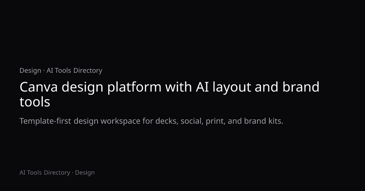 Canva design platform with AI layout and brand tools