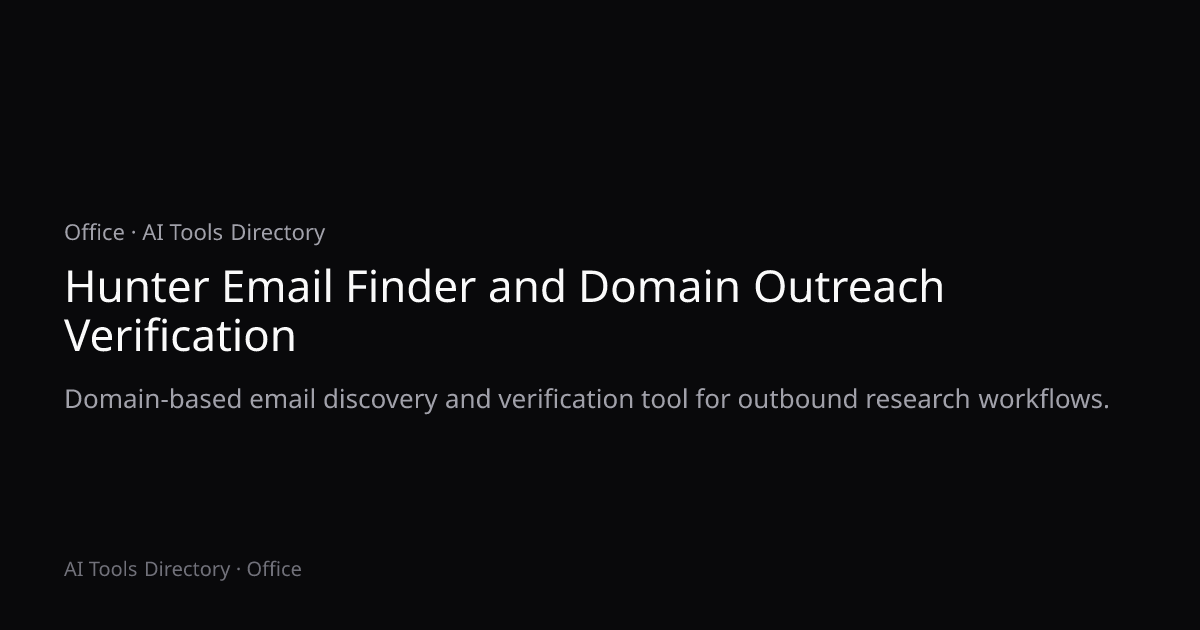 Hunter Email Finder and Domain Outreach Verification