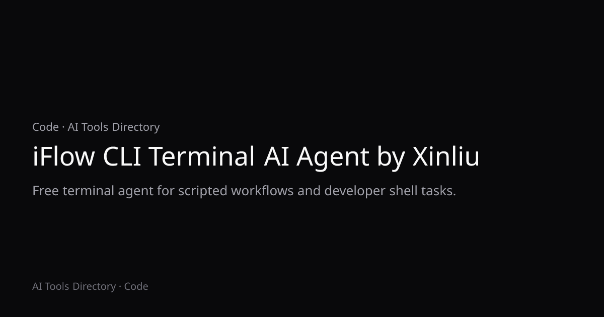 iFlow CLI Terminal AI Agent by Xinliu