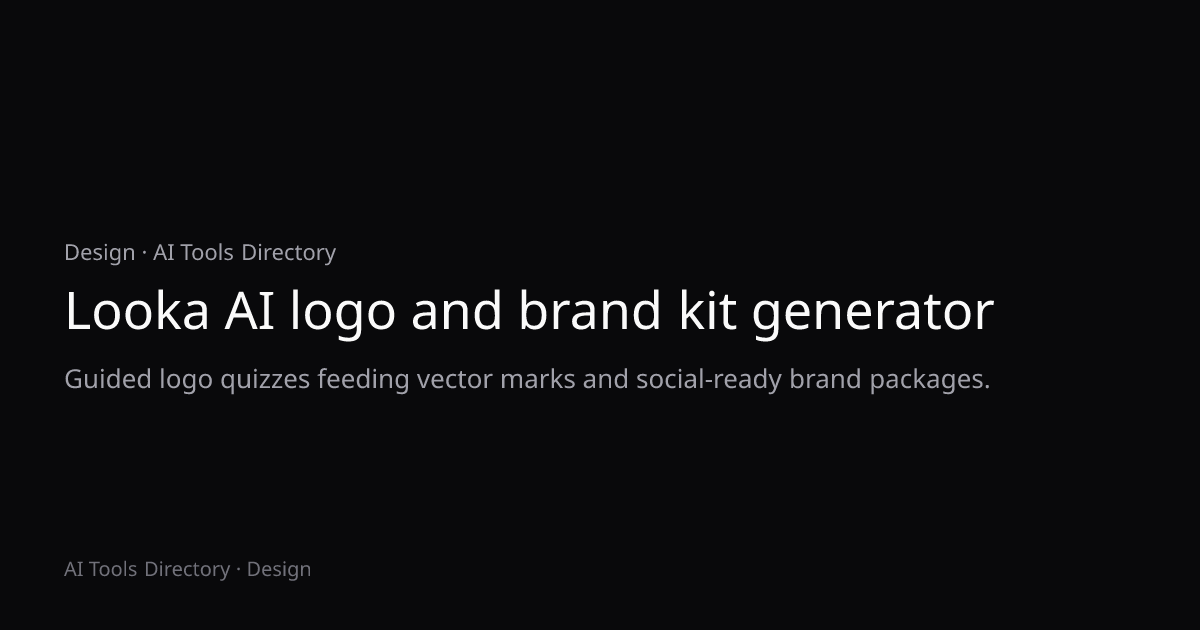 Looka AI logo and brand kit generator