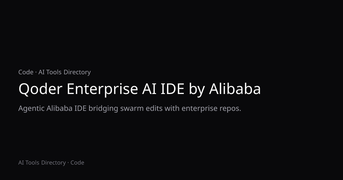 Qoder Enterprise AI IDE by Alibaba