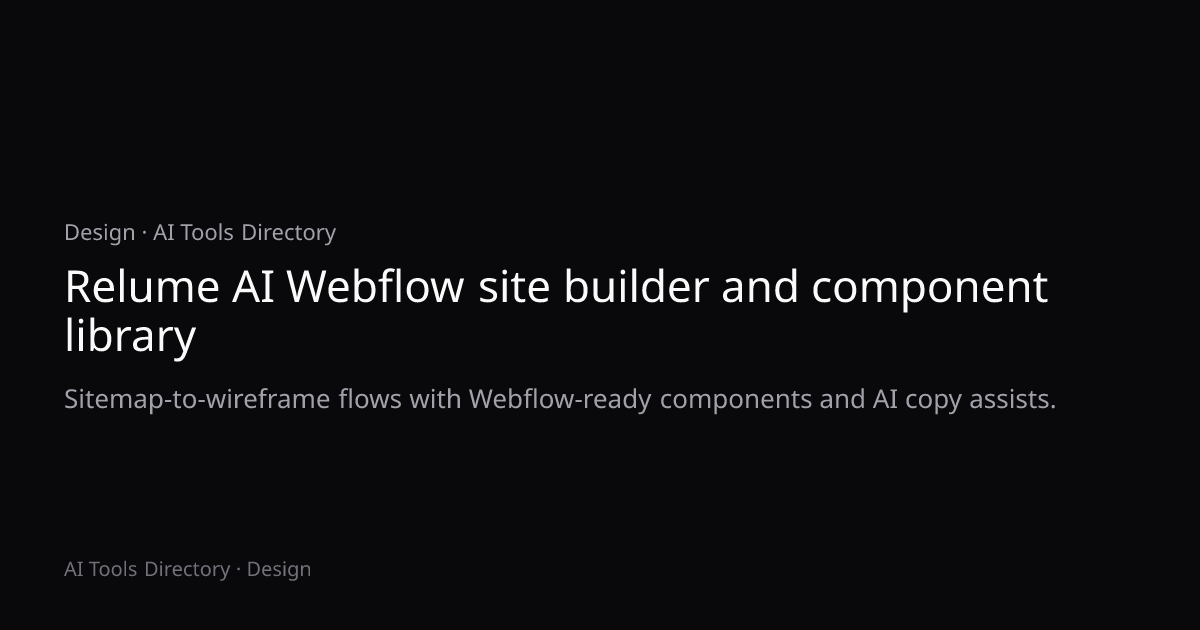 Relume AI Webflow site builder and component library