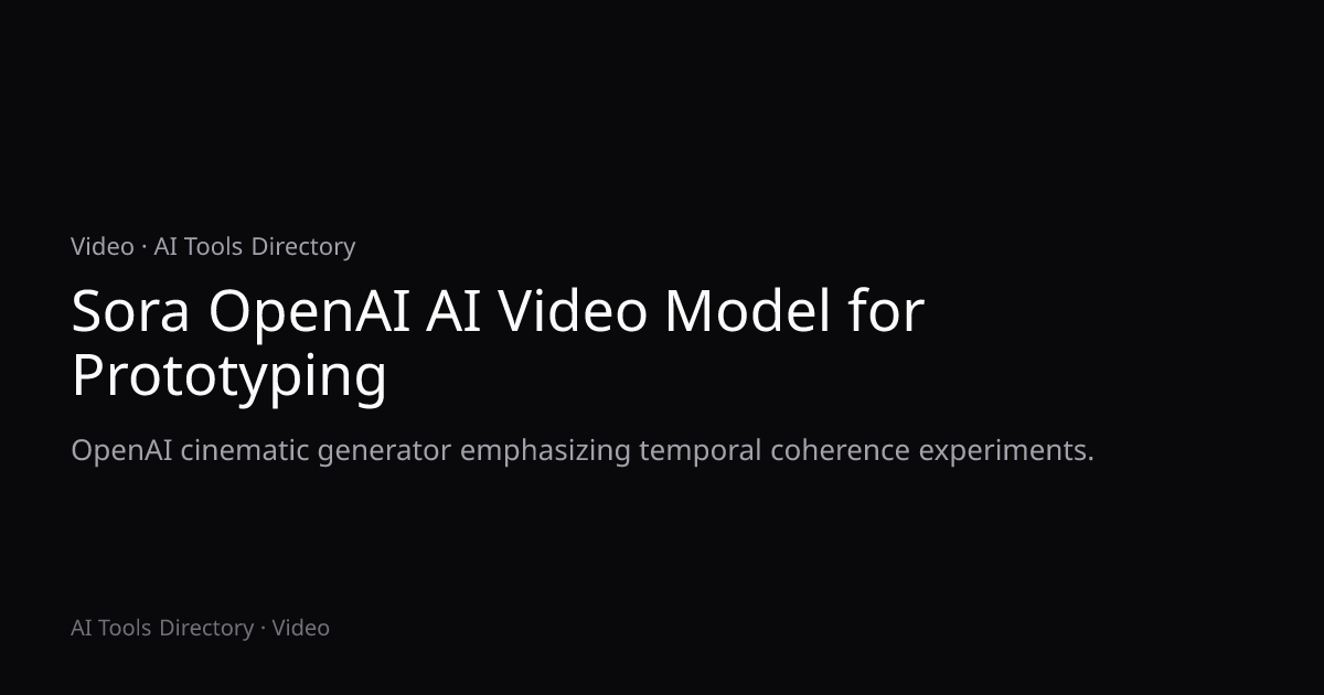 Sora OpenAI AI Video Model for Prototyping