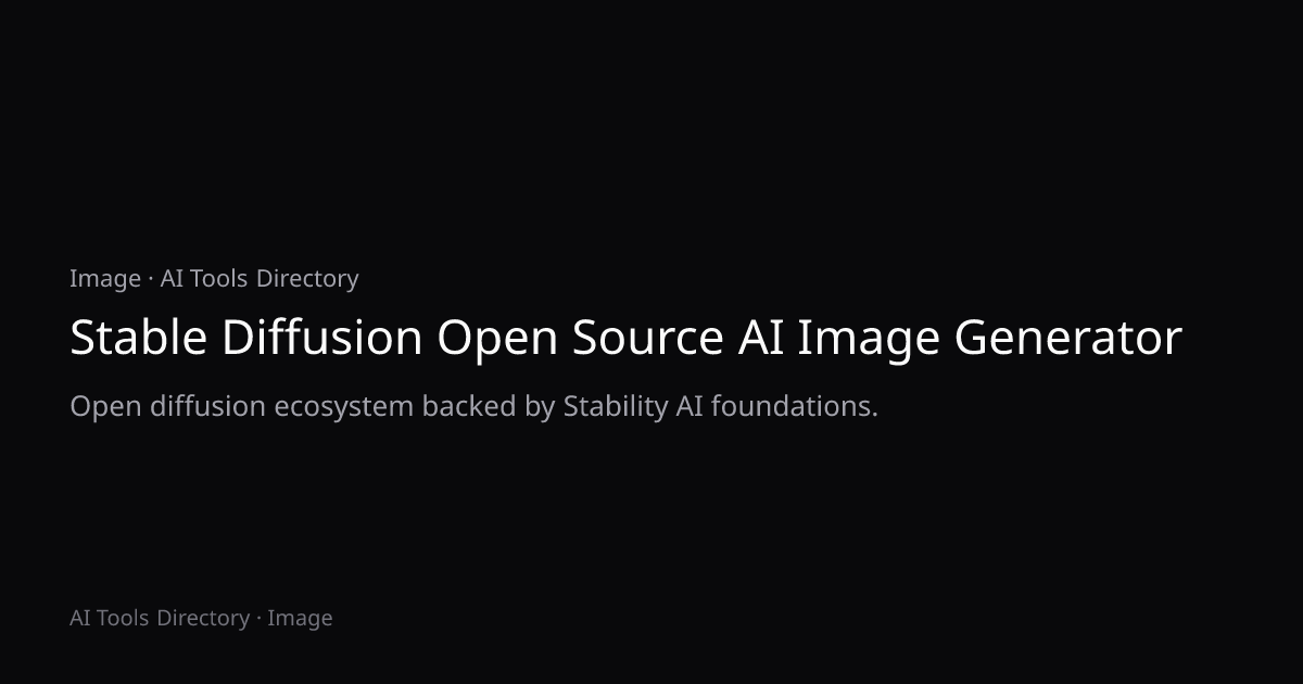 Stable Diffusion Open Source AI Image Generator
