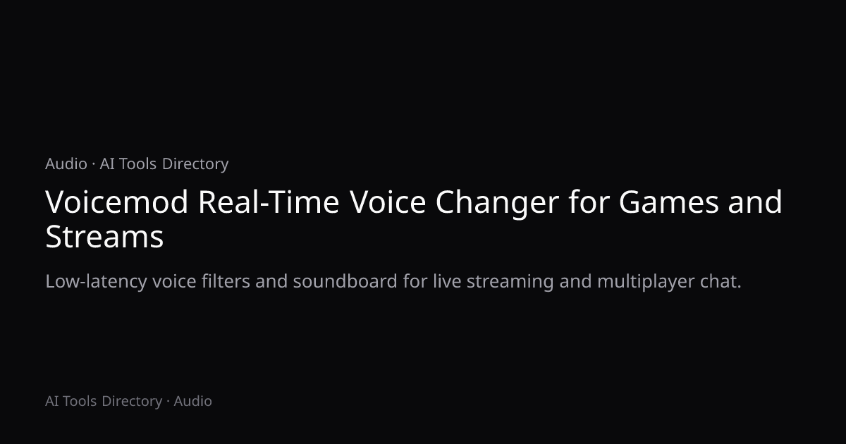 Voicemod Real-Time Voice Changer for Games and Streams