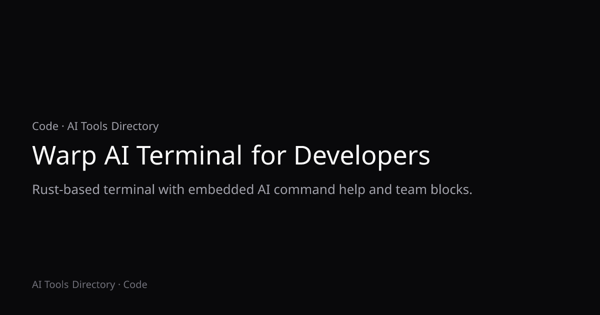 Warp AI Terminal for Developers